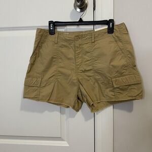 A.n.a Mid Rise Denim Shorts Size‎ 8 3.5" Inseam Khaki Stretch Light Weight